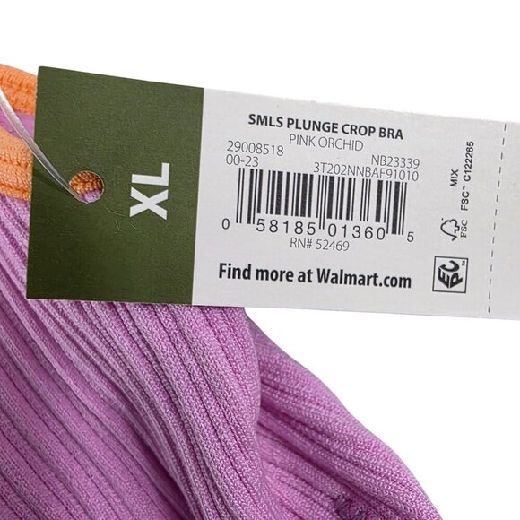 No Boundaries Seamless Retro Pink Ribbed Plunge Cobra Bralette – Size XL NWT - Picture 11 of 15